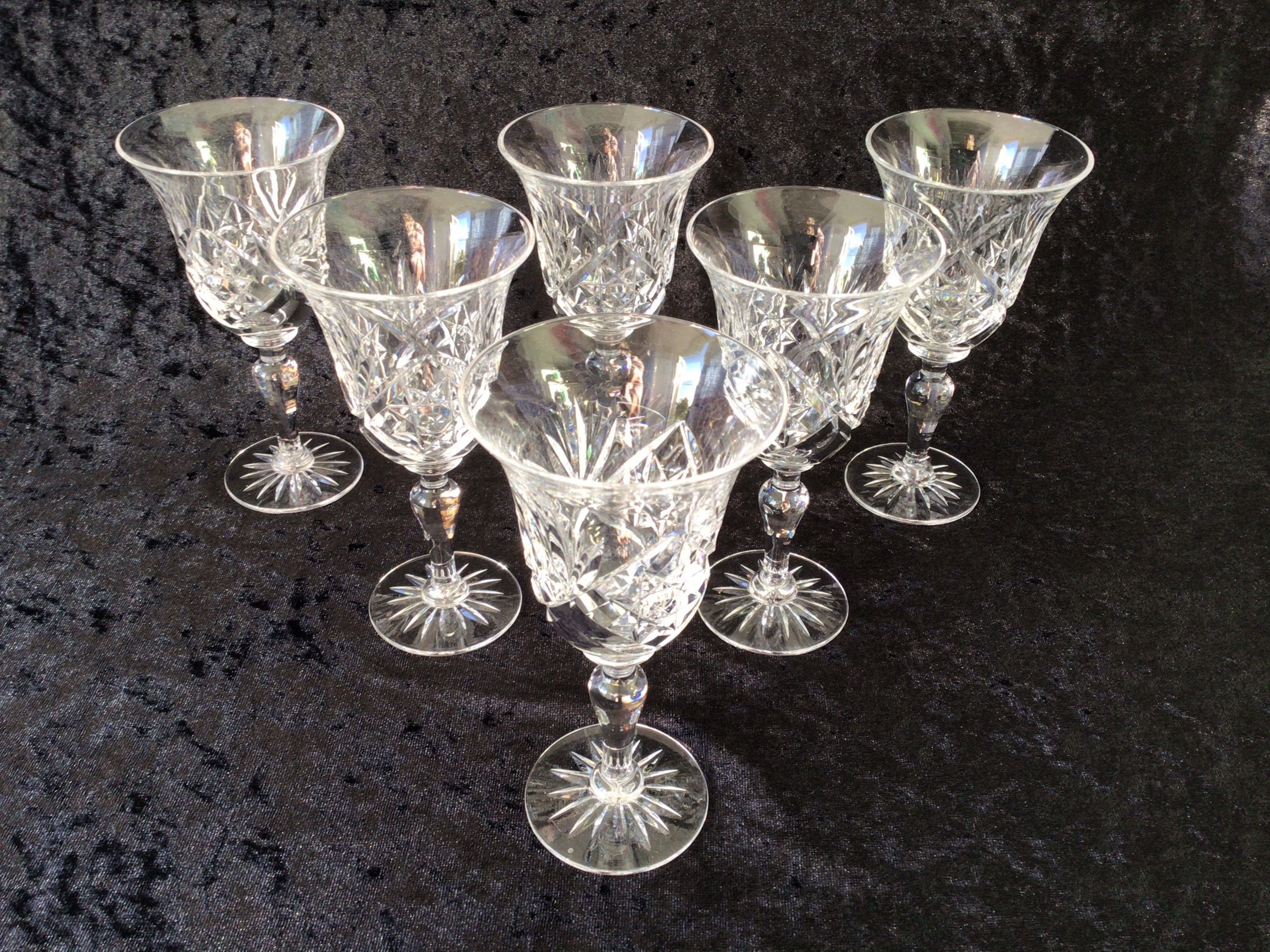 Vintage Lead Crystal Glasses Small Wine Glasses Diamond Etsy
