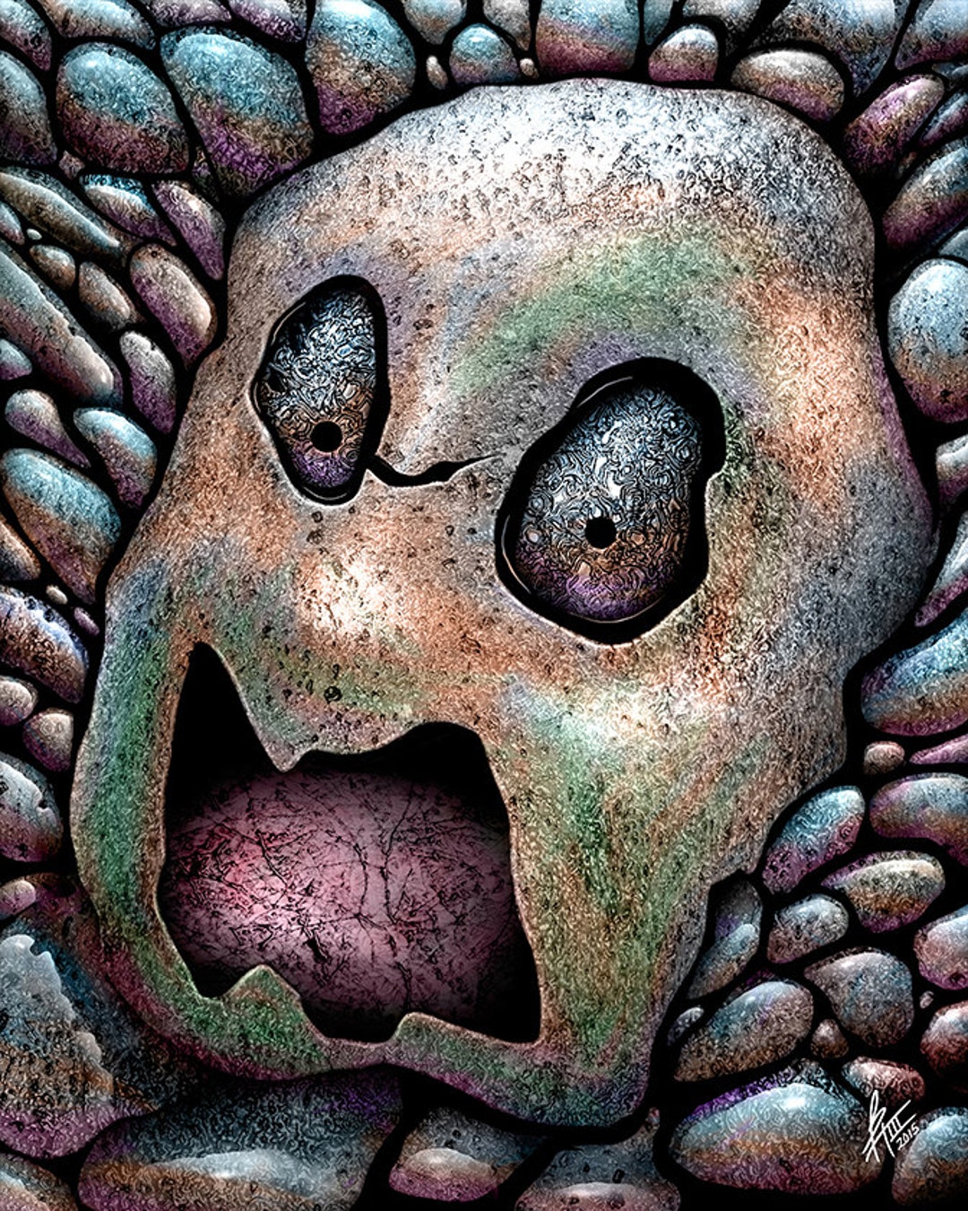 Cosmic Alien Skull Art Print, Digital Texture, Science Fiction - Etsy
