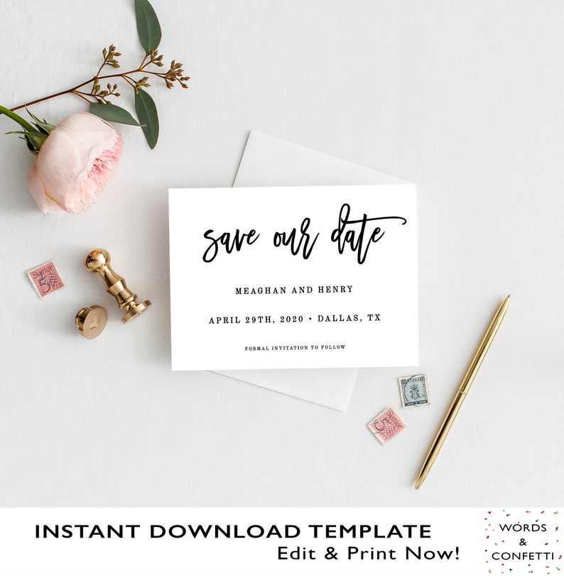 save our date template save the date template printable wedding save the date cards pdf instant download diy wedding templates editable email save the date templates