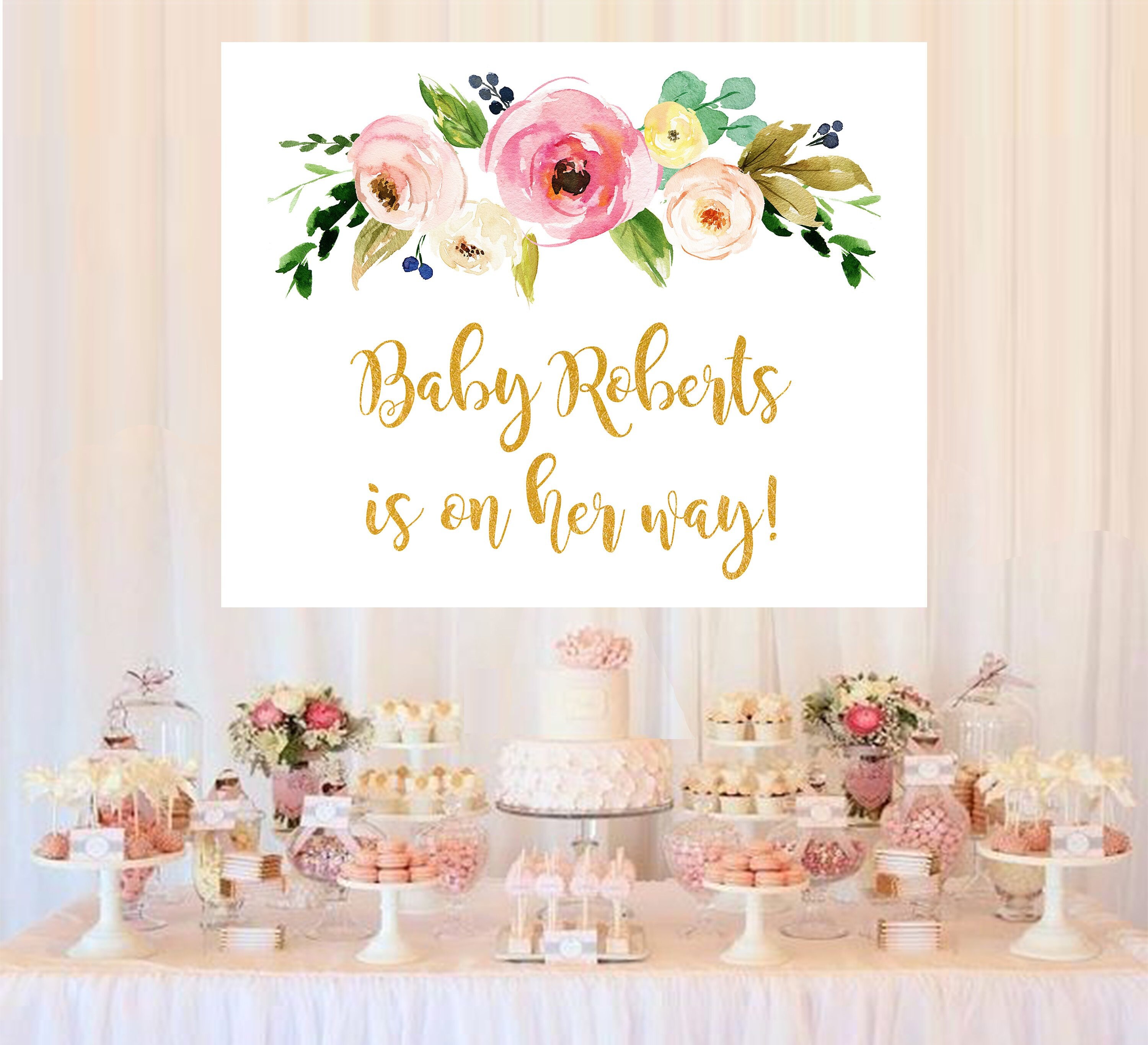 Fl Baby Shower Decorations Girl Backdrop 50