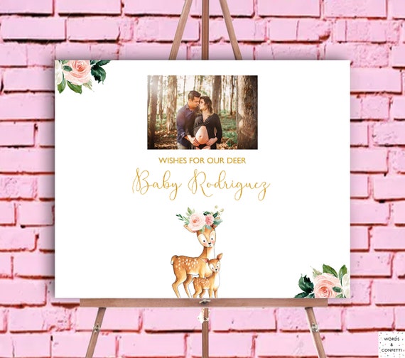 Deer Baby Shower Decorations Woodland Baby Shower Sign Baby Etsy