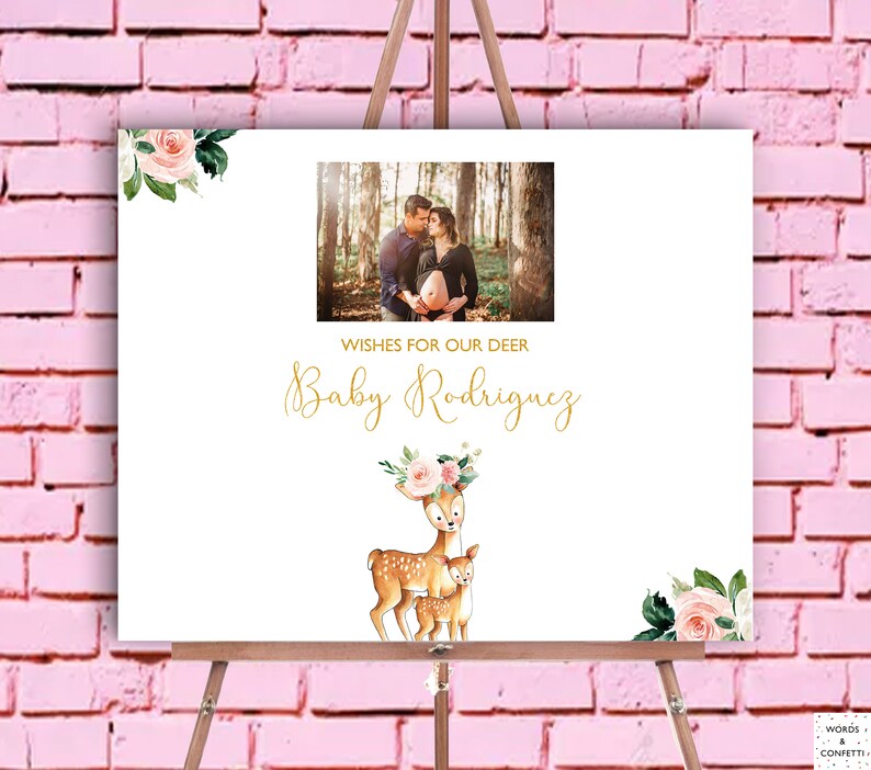 Deer Baby Shower Decorations Woodland Baby Shower Sign Baby Etsy