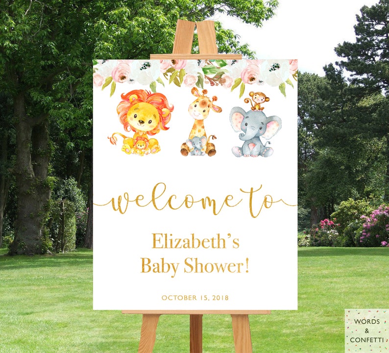 Baby Shower Ideas Safari Baby Shower Decoration Baby Shower Etsy