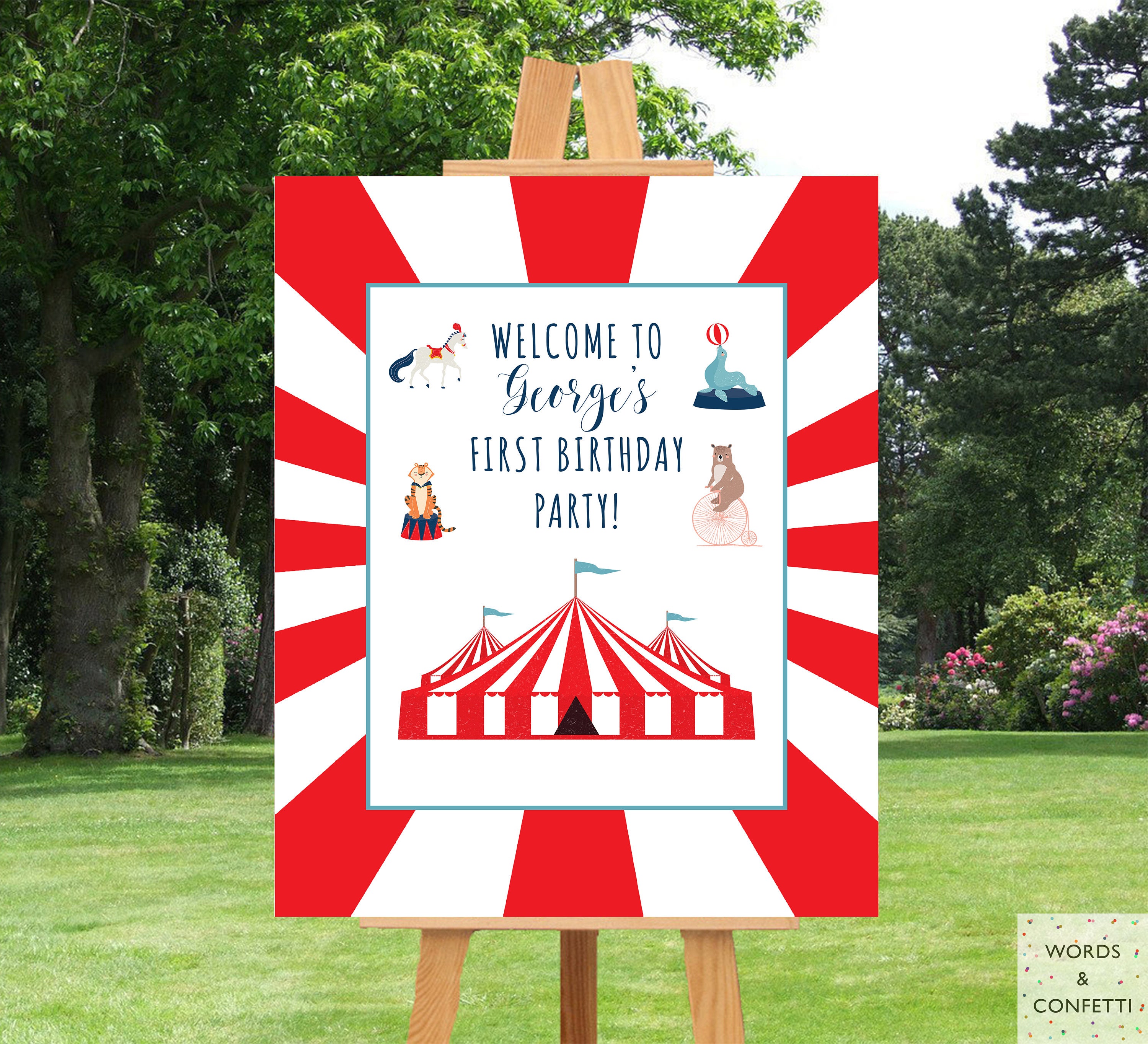 Circus Birthday Party Decorations Circus Birthday Poster Etsy