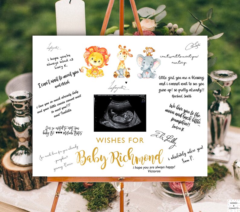 Safari Baby Shower Decorations Baby Shower Guest Book Etsy