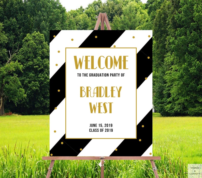 Large Black And Gold Graduation Party Decorations Boy Graduation Decorations Graduation Party Ideas 2019 Graduation Banner Elegant Paper Party Supplies Party Decor Timeglobaltech Com