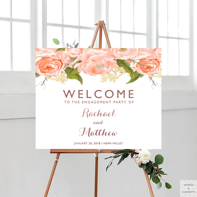 Engagement Party Decorations Rose Gold Engagement Party Etsy
