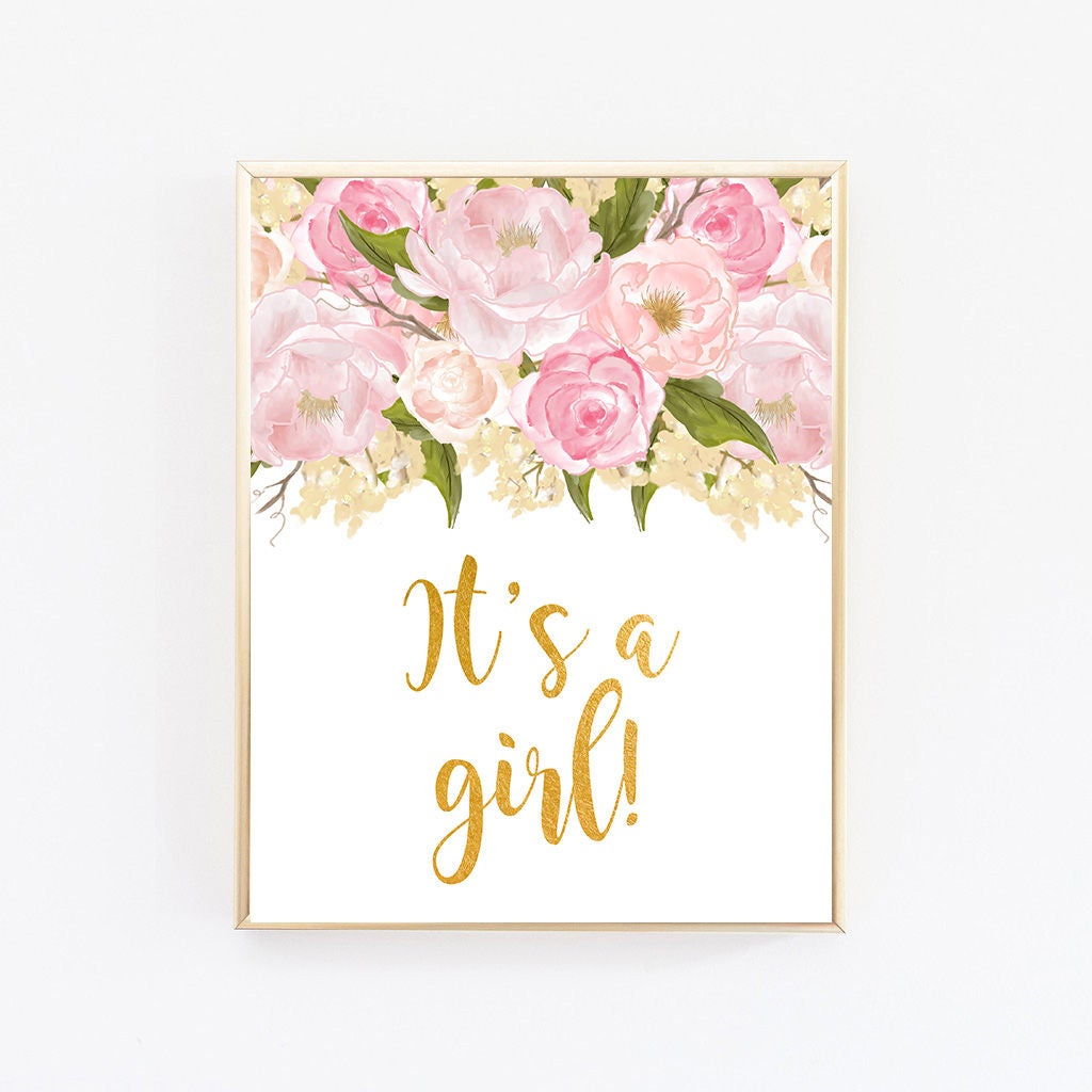 Baby Shower Decorations Girl Baby Shower Banner Its A Girl Etsy