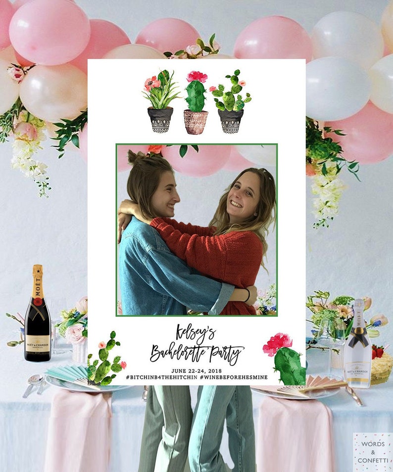 Selfie Frame Fiesta Bachelorette Party Decorations Bachelorette Fiesta Decorations Cactus Photo Booth Prop Frame Bachelorette Weekend
