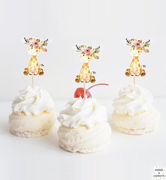 Giraffe Baby Shower Decorations Giraffe Cake Topper Giraffe Etsy