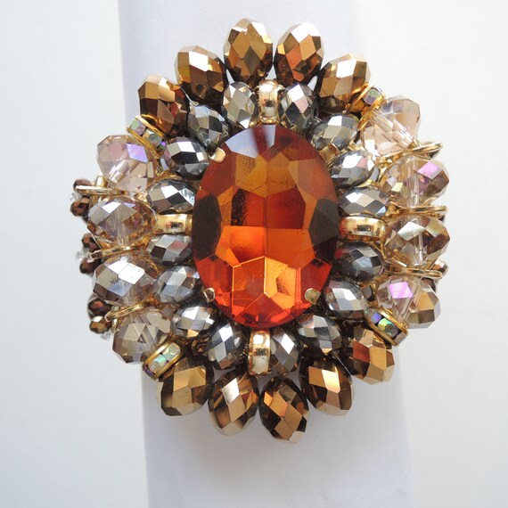 Stretch Cuff Runway Statement Bracelet Vintage 19… - image 7