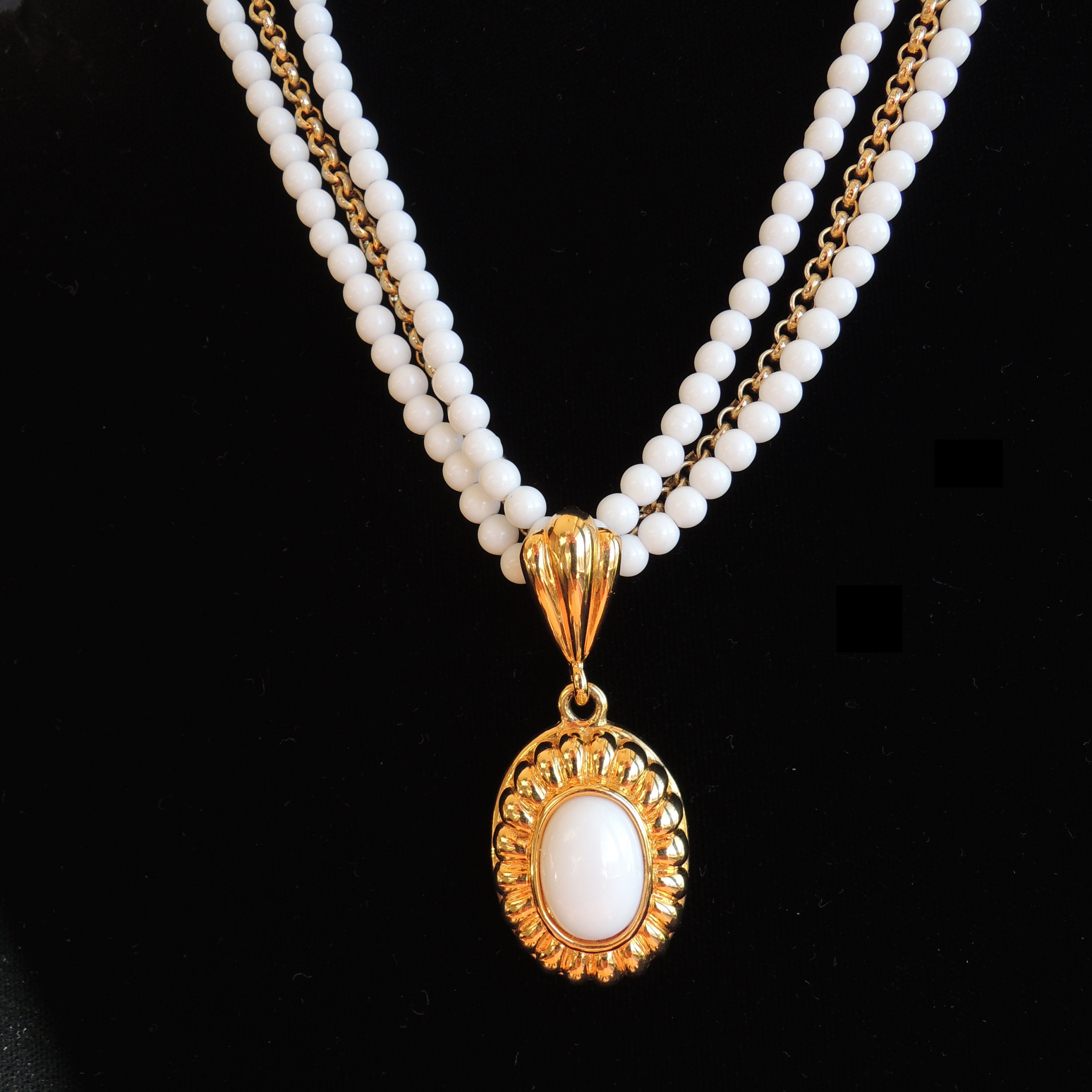 Long Statement Necklace Beaded Multi Strand Layered Chain Necklace Pearl Seed #5 Long Statement Necklace Beaded Multi Strand Layered Chain Necklace Pearl Seed #5