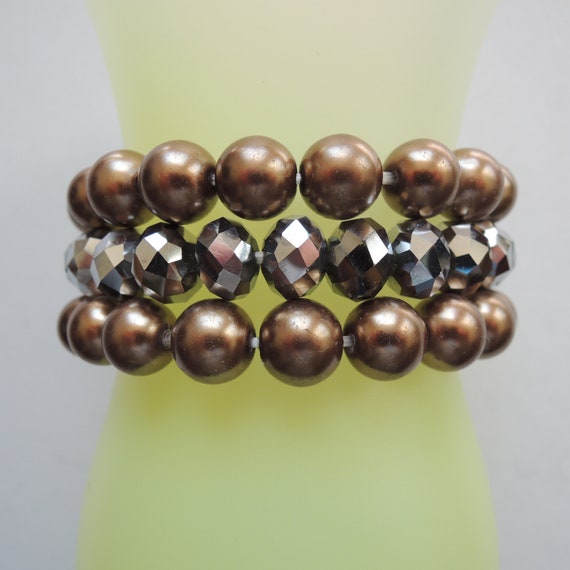 Stretch Cuff Runway Statement Bracelet Vintage 19… - image 9