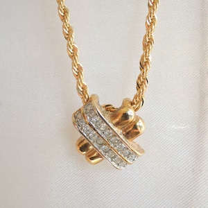 X Pendant Necklace Vintage 1970s Designer Signed Roman