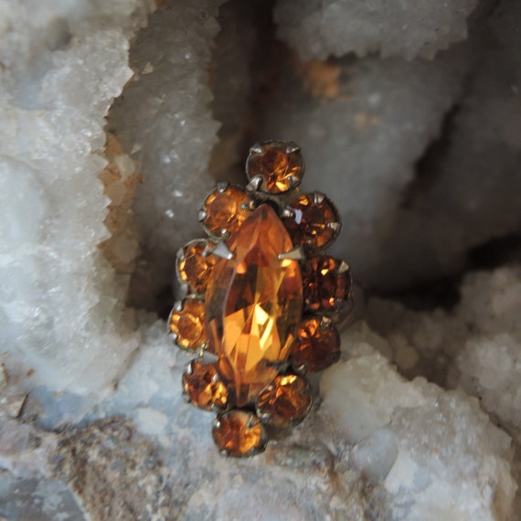 Vintage Juliana Style Statement Ring Adjustable S… - image 2