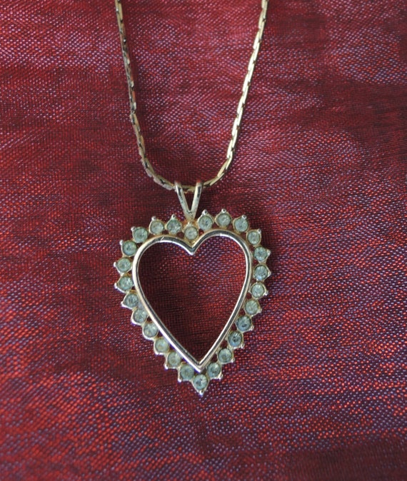 Crystal Heart Pendant Choker Necklace by Monet Vin