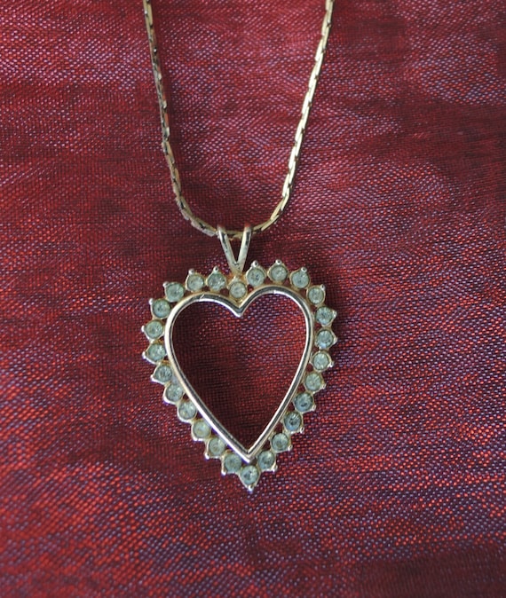 Crystal Heart Pendant Choker Necklace by Monet Vintag Gem