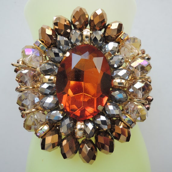 Stretch Cuff Runway Statement Bracelet Vintage 19… - image 6