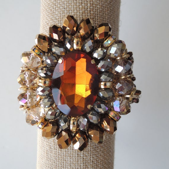 Stretch Cuff Runway Statement Bracelet Vintage 19… - image 5
