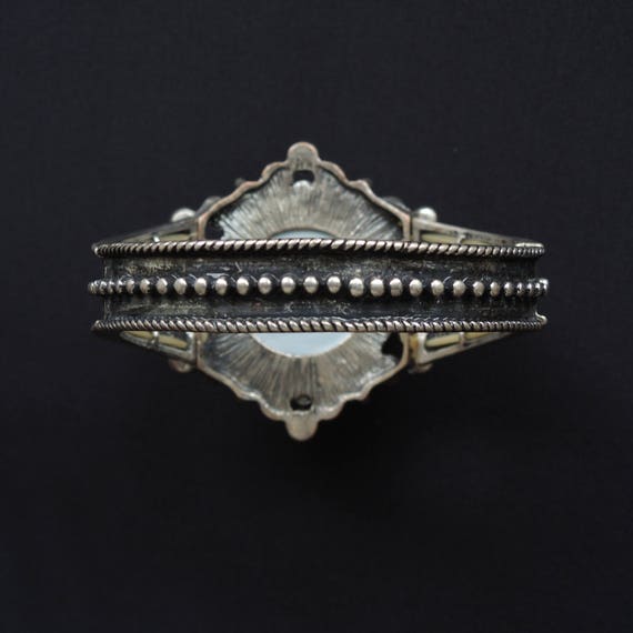 Zebra Print Rhinestone Bling Statement Bangle Bra… - image 6