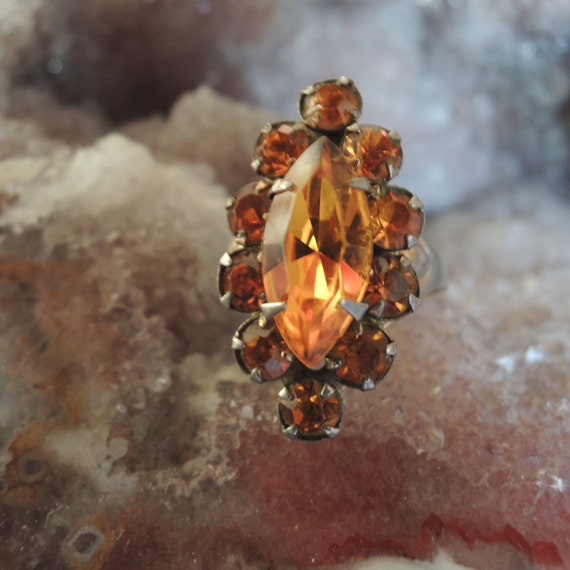 Vintage Juliana Style Statement Ring Adjustable S… - image 1