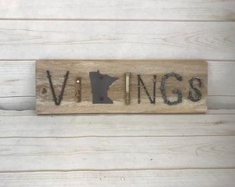 Minnesota Vikings, Football, sports signs, football decoration -  metal MN shape, gifts for Minnesota Vikings fans