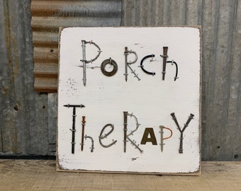Porch Therapy sign, reclaimed wood sign, gifts for the home, housewarming gifts, porch signs,