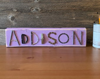 Custom name blocks, bedroom Decor, Distance LearnIng Decor, Personalized names, Decor, upcycled name plaques