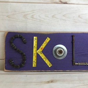 Minnesota Vikings, Football, sports signs, football decorations, gifts - purple SKOL sign