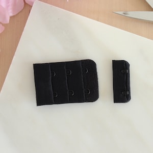 Black Bra Hook & Eye 2 Rows 1.5&quot;