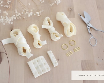 Large Bra Findings Kit - Ivory - Perfect for an Underwired Bra