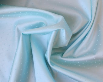 1/2 YD Ice Aqua Pin Dot Stretch Satin - Perfect for Sewing Lingerie