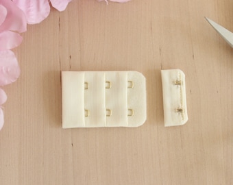 Ivory Hook & Eye 2 Rows 1.5" - Gold Hook and Eyes Hardware - Perfect for Bra Making Lingerie Sewing