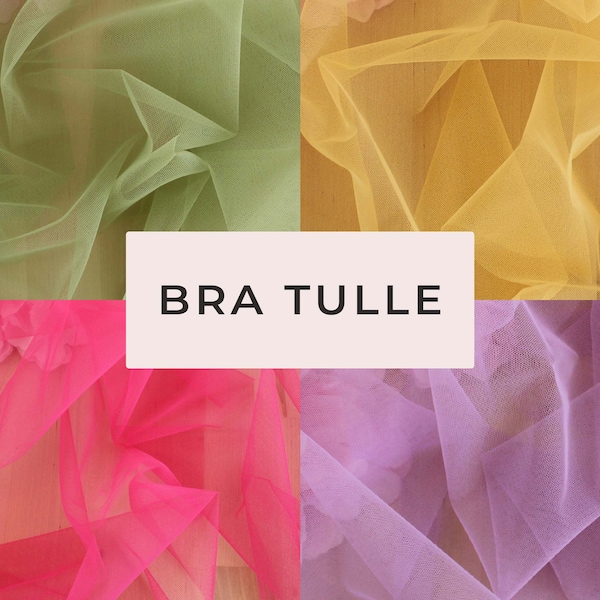 1/2 YD Bra Tulle - High Quality European Bridal and Lingerie Tulle - Available in Black, Champagne Blush, Ivory, Pink Lemonade and White!