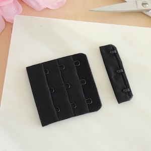 Black Bra Hook & Eye 3 Rows 2.25&quot;