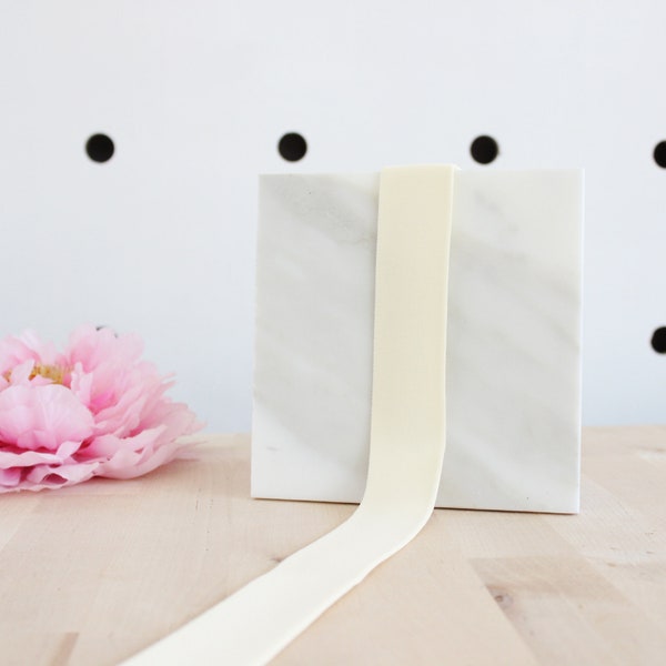 1 3/8" (35mm) Ivory Plush Wide Elastic - Perfect for Bralette or Bra Bands or Underwear Waistbands!