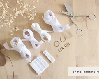 Large Bra Findings Kit - White - Perfect for an Underwired Bra