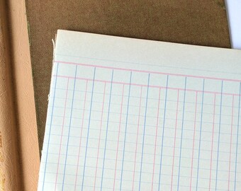 Vintage Ledger Paper, Vintage Lined Paper, Collage Supplies, Mixed Media, Paper Craft, Junk Journal Kit, Smash Book Ideas, Blank, Unused