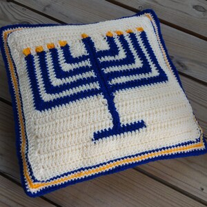 Hanukkah Menorah Pillow Crochet Pattern image 2