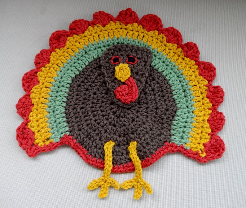 Turkey Crochet Pattern Set Placemat/trivet and Etsy