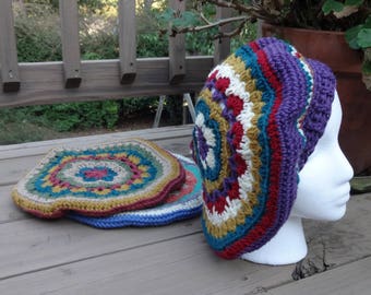 Slouchy Mandala Style Beret Crochet Pattern