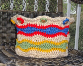 Wavy Stripes Basket Crochet Pattern