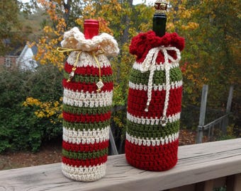 Wine Bottle Gift Bags Crochet Pattern
