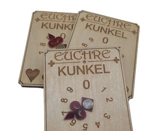 Euchre card game score keepers (set of 2) customizable