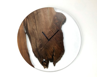 Walnut and Resin Clock | Wood Clock | Wood and Resin Clock | Wood and Epoxy Clock | Walnut Clock | Clock