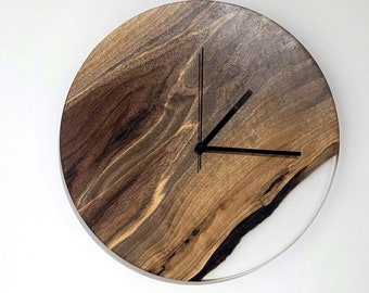 Walnut and Resin Clock | Wood Clock | Wood and Resin Clock | Wood and Epoxy Clock | Walnut Clock | Clock