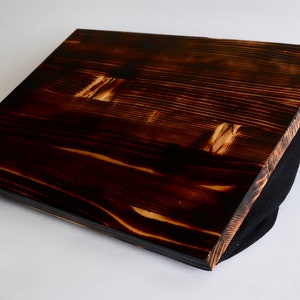 Burned wood Lap Desk Laptop Tray Laptop Stand TV Tray Cushioned Tray Reading desk Reading tray image 6