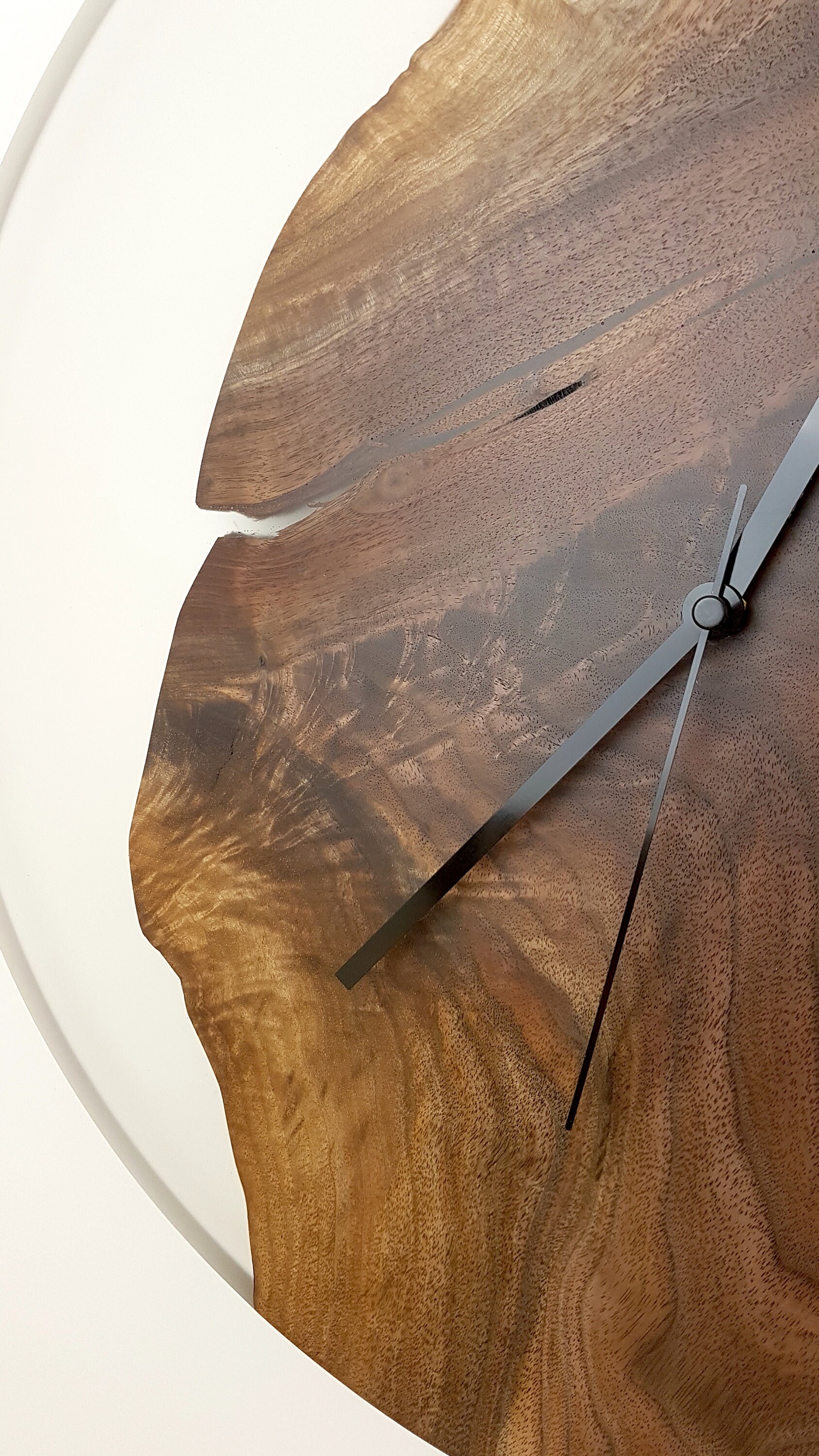 Walnut and Resin Clock Wood Clock Wood and Resin Clock | Etsy