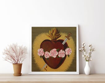Immaculate Heart of Mary - Digital Print - Etsy