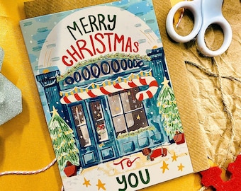 Dachshund Christmas Greeting Card: Festive Sausage Dog Holiday Card